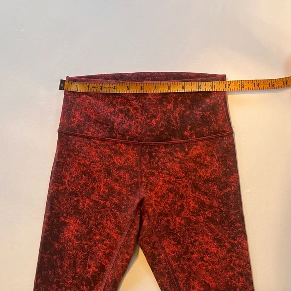 Lululemon Legging Womens 6 Wunder Train Denim Wash Autumn Red Black - Picture 6 of 10